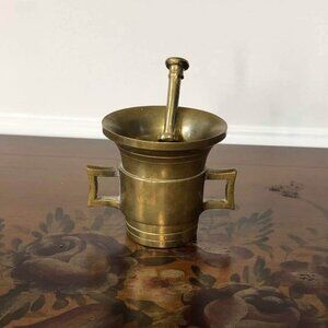 Vintage brass apothecary mortar & pestle